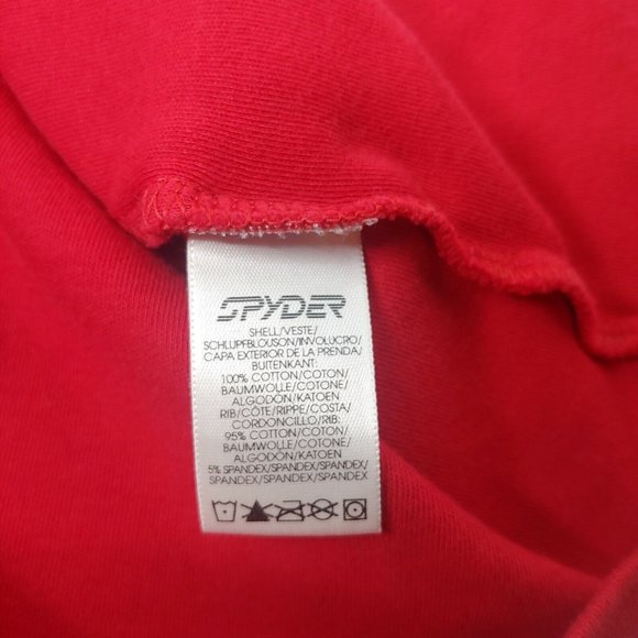 Spyder Mens Small Base Layer Shirt Red Pullover Webbed 1/4 Zip Long Sleeve - Picture 8 of 10